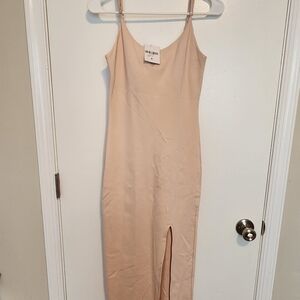 Forever 21 Tan Slit Slip Dress